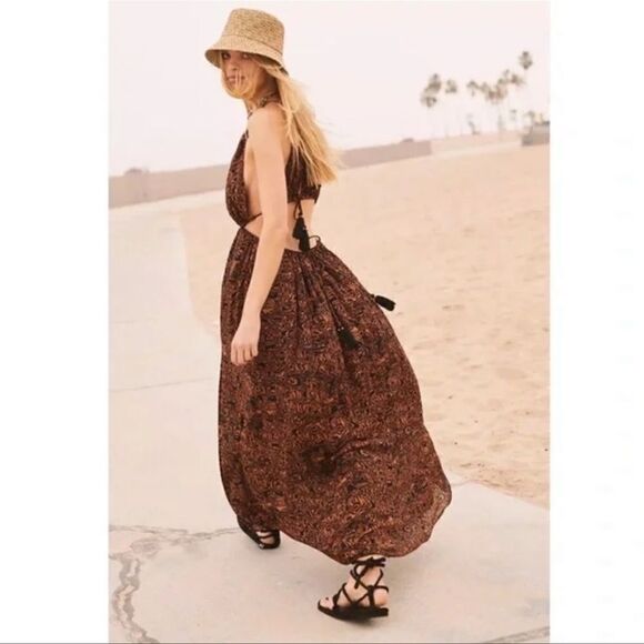 Free People - Holy Smokes Printed Maxi Dress - Picture 1 of 11
